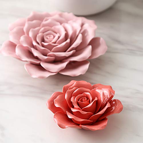 Silky Flower Store Ceramic 3D Rose Wall Décor, White Floral Wall Art, ALYCASO, Indoor Home Accent, 7.08 inch 3 3 Product: ALYCASO Rose Ceramic Flower Wall Décor Artificial 3D Flower Wall Art for Living Room Home Hallway Bedroom Kitchen Farmhouse Bathroom Dining Room, White, 7.08 inch