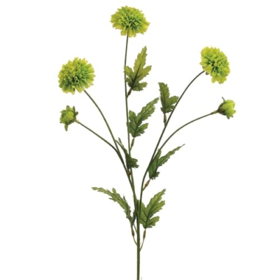 Product: 28" Pompon Mum Silk Flower Stem -Green (Pack of 12)