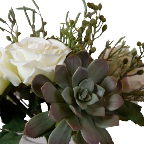 Silky Flower Store Uttermost Belmonte Floral Bouquet and Vase, Artificial Faux Florals Clear Finish, Home Decor 14 Inch 2 2 Product: Uttermost Belmonte - 14 Inch Floral Bouquet and Vase