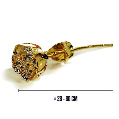 Silky Flower Store 24K Gold Dipped Real Rose, Mikamax Certificate of Authenticity, Luxurious Gift Box, 7 to 8 Inches, 32 x 5 x 11 cm 11 11 Product: mikamax 24k Gold Rose - Real Rose Dipped in Gold with Certificate of Authenticity - 7-8 Inches - Luxurious Box 32 x 5 x 11 cm