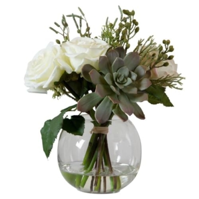 Product: Uttermost Belmonte - 14 Inch Floral Bouquet and Vase