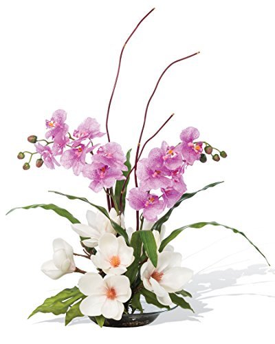 Magnolias & Orchids Silk Flower Arrangement - Artificial Flower Arrangements Product: Magnolias & Orchids Silk Flower Arrangement