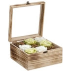 Product: 4.7" Hx8.8 Boxed Silk Rose Flower & Sedum w/Wood Box -White/Green (Pack of 3)