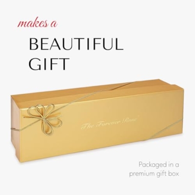 Product: Forever Rose Real Rose Dipped in Silver, Handcrafted Preserved Rose in Luxury Gold Gift Box, Romantic Gift for Her, Elegant Keepsake for Anniversary, Birthday, or Any Special Occasion