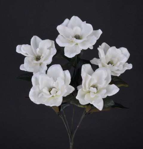 Product: House of Silk Flowers Artificial 21-inch White Magnolia Bush (6 Bushes)