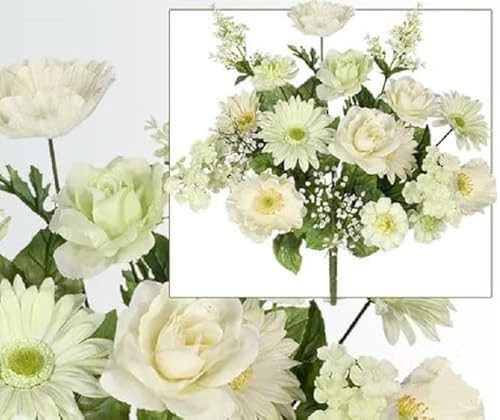Product: Arcadia Silk Plantation 20" Poppy Daisy Rose Mixed Artificial Flower Arrangement, with No Pot, with No Pot, (Pack of 6)
