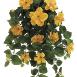 Product: Artificial 22-inch Yellow Hibiscus Trailing Bush (Set of 6)