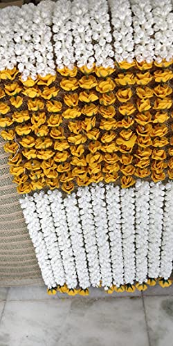 Product: Vaaridhi Artificial Flowers for Home Wendding Decorations 6FT Mogra with Yellow Rose Hangings Pack of 10