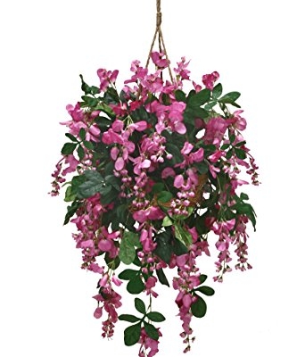 Product: Arcadia Silk Plantation Extra Full Artificial Wisteria Hanging Basket