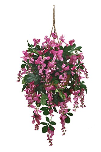 Arcadia Silk Plantation Extra Full Artificial Wisteria Hanging Basket - Artificial Flower Arrangements Product: Arcadia Silk Plantation Extra Full Artificial Wisteria Hanging Basket