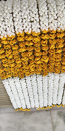 Product: Vaaridhi Artificial Flowers for Home Wendding Decorations 6FT Mogra with Yellow Rose Hangings Pack of 10