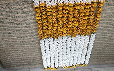 Product: Vaaridhi Artificial Flowers for Home Wendding Decorations 6FT Mogra with Yellow Rose Hangings Pack of 10
