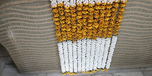 Product: Vaaridhi Artificial Flowers for Home Wendding Decorations 6FT Mogra with Yellow Rose Hangings Pack of 10
