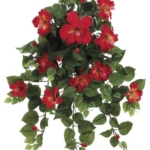 Product: Artificial 22-inch Red/Yellow Hibiscus Trailing Bush (Set of 6)