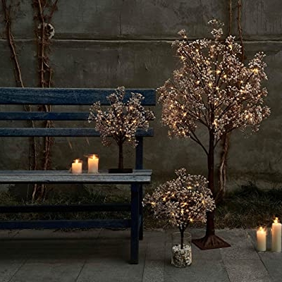 Silky Flower Store Hairui Lighted Gypsophila Tree, 4FT 90 LED Artificial Baby Breath Flower Wedding Holiday Décor, 4FT 17 17 Product: Hairui Lighted Gypsophila Tree 4FT 90 LED Artificial Baby Breath Flowers with Lights for Wedding Party Winter Christmas Holiday Decoration