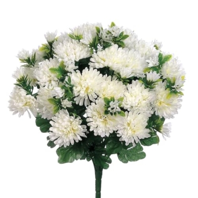 Product: 15" Silk Mum Flower Bush -Cream (Pack of 12)