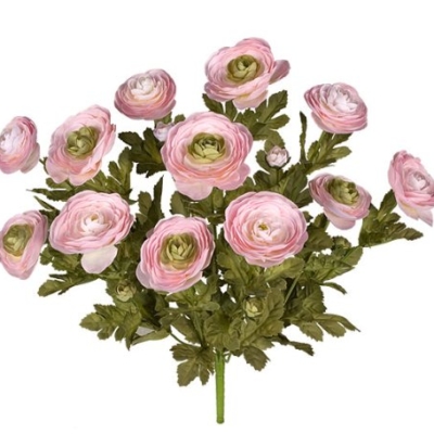 Silky Flower Store Artificial Ranunculus Flower Bushes, Farmhouse Faux Floral Arrangement, 18 Inches 4 4 Product: Arcadia Silk Plantation Four Pieces of 18" Artificial Ranunculus Flower Bushes