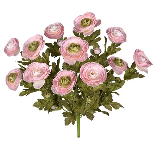 Silky Flower Store Artificial Ranunculus Flower Bushes, Farmhouse Faux Floral Arrangement, 18 Inches 1 1 Product: Arcadia Silk Plantation Four Pieces of 18" Artificial Ranunculus Flower Bushes