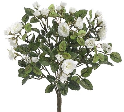 Product: Arcadia Silk Plantation 12.5" Mini Rose Bush x8 White (pack of 36)