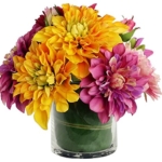Product: RG Style Silk Dahlia in Decorative Vase Artificial Floral Arrangement