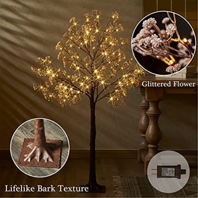 Silky Flower Store Hairui Lighted Gypsophila Tree, 4FT 90 LED Artificial Baby Breath Flower Wedding Holiday Décor, 4FT 10 10 Product: Hairui Lighted Gypsophila Tree 4FT 90 LED Artificial Baby Breath Flowers with Lights for Wedding Party Winter Christmas Holiday Decoration