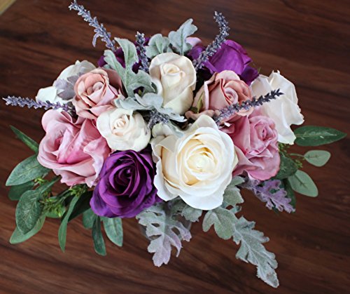 Boho Wide Bouquet of full roses - Artificial Flower Arrangements Product: Boho Wide Bouquet of full roses