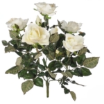 Product: Artificial 21-inch Cream Garden Rose Bush (Set of 6)