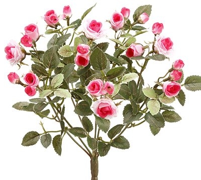 Product: Arcadia Silk Plantation 12.5" Mini Rose Bush x8 Pink (pack of 36)