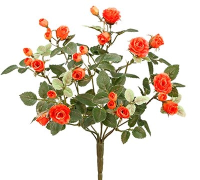 Product: Arcadia Silk Plantation 12.5" Mini Rose Bush x8 Orange (pack of 36)