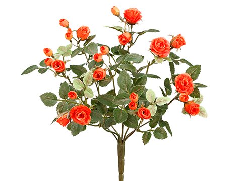 Product: Arcadia Silk Plantation 12.5" Mini Rose Bush x8 Orange (pack of 36)