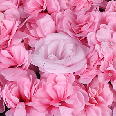 Product: 12Pcs Artificial Silk Rose Flower Wall Panels Fake Flower Rose Hydrangea Wall Panel DIY Floral Decoration Panel Banquet Wedding Party Backdrop Decor (Pink Dahlia + Champagne + Pink Rose)