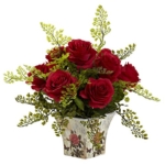 Product: Nearly Natural Rose & Maiden Hair Floral Planter