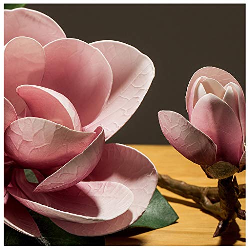 Silky Flower Store Artificial Magnolia Flower Vase Set, Living Room Tabletop Decor, Porch Bouquet, Low Maintenance Faux Floral Arrangement 20.5cm 2 2 Product: YYDS Vase Set Living Room Magnolia Artificial Flower Decoration Tea Table Porch Decorative Floral Ornaments Table Silk Flower Dried Bouquet Artificial Flowers