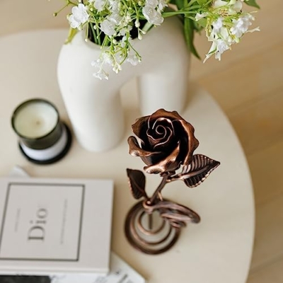 Product: Personalized 7th Anniversary Copper Gift for Her - Engraved Metal Rose for Wife 7 Year Weeding Anniversary for Him Couples, Everlasting Flower 22 Year Handcrafted Artwork