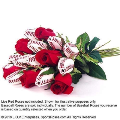 Silky Flower Store Artificial Baseball Rose Pack of 6, Faux Floral Decor, Long Lasting Home Accent, 20.5cm 7 7 Product: Baseball Rose (Pack of 6)