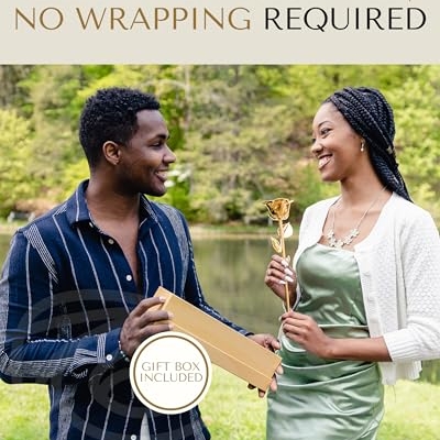 Silky Flower Store 24K Gold Dipped Real Rose Gift Box, Forever Rose Anniversary Valentine Birthday Wedding Gift, 32.5cm 11 11 Product: Forever Rose 24K Gold Dipped Real Rose – Handmade, Long-Lasting Preserved Flower in Gold Gift Box – Romantic Gift for Anniversary, Valentine's Day, Mother's Day, Birthday, Wedding, Wife, Girlfriend