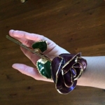 Product: Gold-Trimmed Purple Preserved Rose