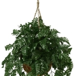 Product: Artificial Leather Fern Extra Full Hanging Basket Silk Plant Decor Arrangement Fake Bush Faux Tree