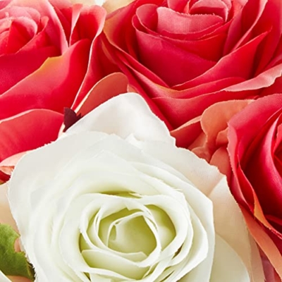 Silky Flower Store Artificial Rose Arrangement with Vase, Faux Water Decorative Floral Centerpiece, 11in x 11in 8 8 Product: Nearly Natural Rose Arrangement with Vase