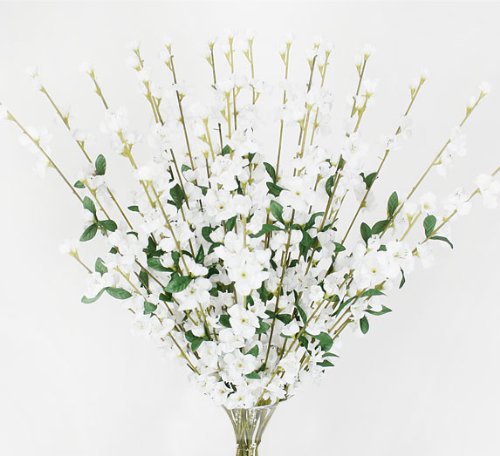 Product: 24 pieces of 27" Cherry Blossom Artificial Silk Flower Sprays White