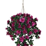 Product: Arcadia Silk Plantation Artificial Cerise Azalea Hanging Basket