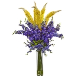 Product: Nearly Natural 1423-YP Delphinium & Foxtail Silk Floral Arrangement, H