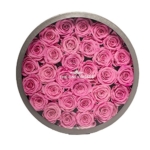 Product: The Only Roses Preserved Roses in Round-Shaped Grey Gift Box | Real Roses That Will Last at Least A Year Love Forever Last Forever (Pink, Large)