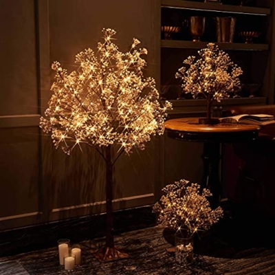 Silky Flower Store Hairui Lighted Gypsophila Tree, 4FT 90 LED Artificial Baby Breath Flower Wedding Holiday Décor, 4FT 11 11 Product: Hairui Lighted Gypsophila Tree 4FT 90 LED Artificial Baby Breath Flowers with Lights for Wedding Party Winter Christmas Holiday Decoration