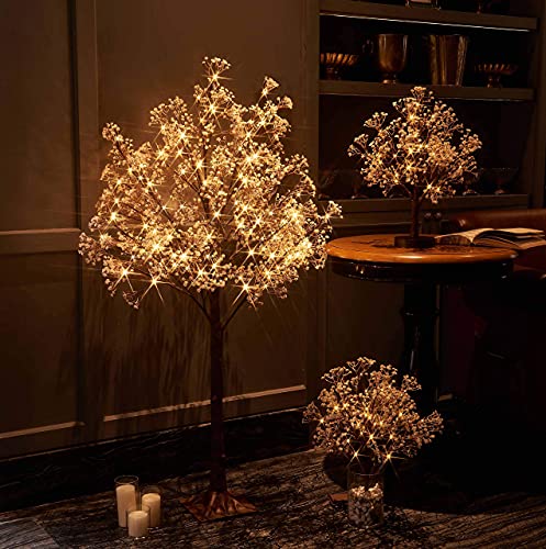 Silky Flower Store Hairui Lighted Gypsophila Tree, 4FT 90 LED Artificial Baby Breath Flower Wedding Holiday Décor, 4FT 2 2 Product: Hairui Lighted Gypsophila Tree 4FT 90 LED Artificial Baby Breath Flowers with Lights for Wedding Party Winter Christmas Holiday Decoration