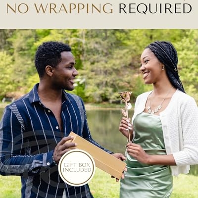 Product: Forever Rose Real Rose Dipped in Rose Gold, Handcrafted Preserved Rose in Luxury Gold Gift Box, Romantic Gift for Her, Elegant Keepsake for Anniversary, Birthday, or Any Special Occasion