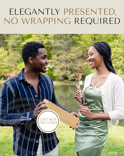 Product: Forever Rose Real Rose Dipped in Rose Gold, Handcrafted Preserved Rose in Luxury Gold Gift Box, Romantic Gift for Her, Elegant Keepsake for Anniversary, Birthday, or Any Special Occasion