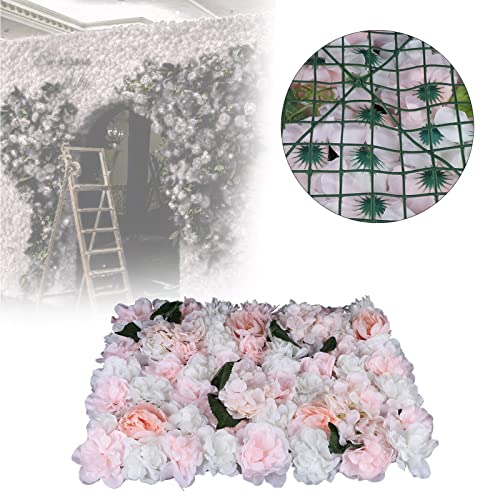 Product: LOYALHEARTDY 6 pcs Flower Wall Panel Artificial Flower Backdrop Silk Flower Bouquet Wall for Home Turf Wedding Party Venue Background Wall Decor（Dahlia,Champagne, Peonies, Leaves）