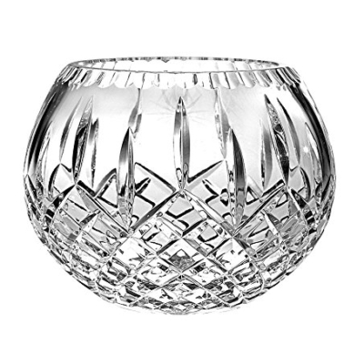 Product: Barski- Handmade Crystal - Rose Bowl - 6" D (6 Inches Diameter) - Plaza Design - Made in Europe