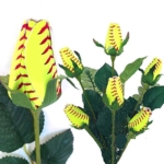Product: Softball Rose (Pack of 6) - Handmade with Authentic Premium Softball Covers - Original Design by Sports Roses